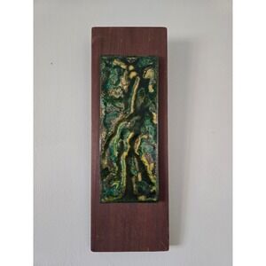 Mid Century Enamel Abstract Wall Art – Mounted on Wood Panel